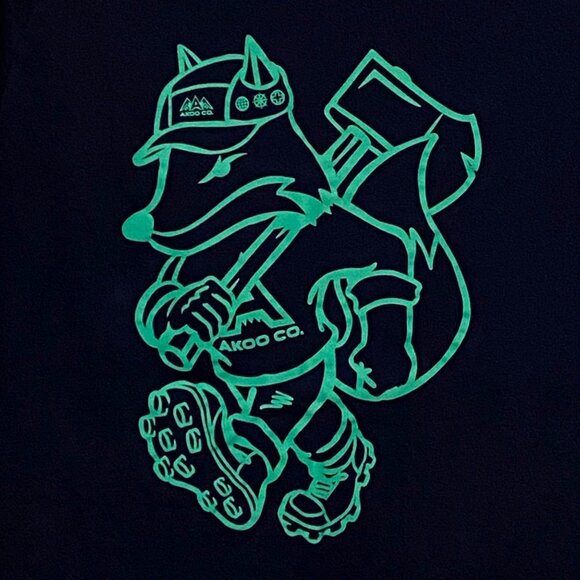 Akoo Lumberjack Fox T-Shirt L Blue - Picture 1 of 4
